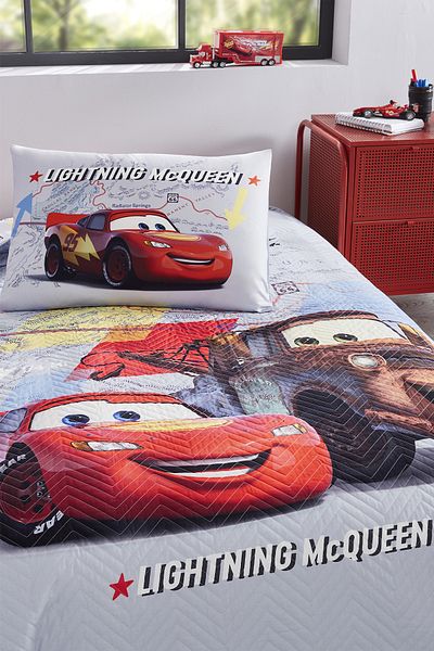 Özdilek Cars on the Road Single Disney Licensed Elastic Sheet Quilted Children's Duvet Cover Set