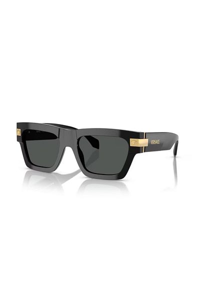 Versace Unisex Black Organic Uv Glass - Cellulose Acetate Closed Rectangular Sunglasses Ve4