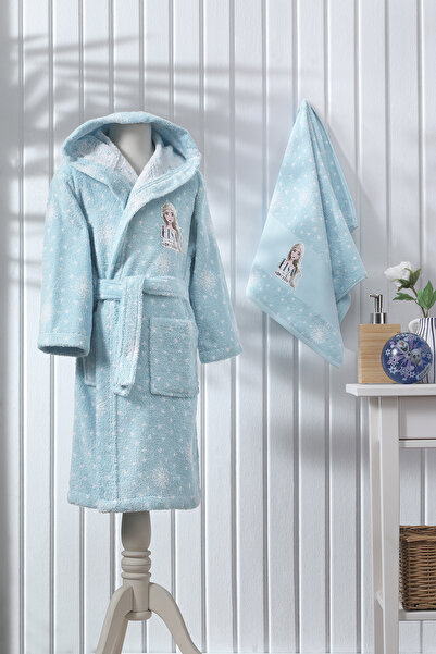 Özdilek مجموعة رداء حمام للأطفال مرخصة من فريزن سنو كوين ديزني للأعمار من 7/8 سنوات