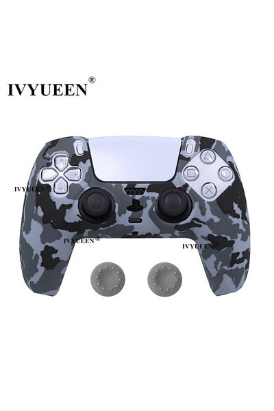 Choice Gray Camo Water Transfer Printing Protective Silicone Case For Sony Playstation 5 Ps5 Controller Rub