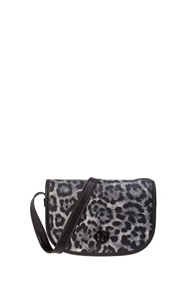 Bilik Deri Сумка через плече для жінок, сіра з леопардовим принтом RH 06-DS