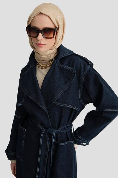 Armine Trench din denim 24kd3416 Albastru închis