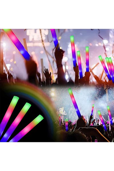 Mu Art LED Lighted Colorful Sponge Party Rod Lighted Rubber Stick 46 Cm