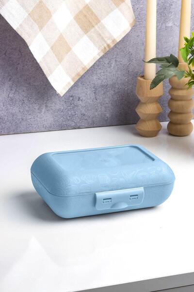 Okyanus Home Blue Lunch Box 2 Layers 5 Compartments Lunch Box with Fork and Spoon