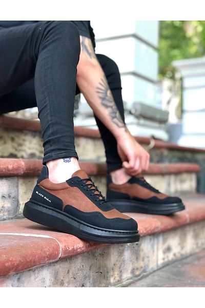 BOA BOA BA0238 - High Sole Tan Black Men's Shoes