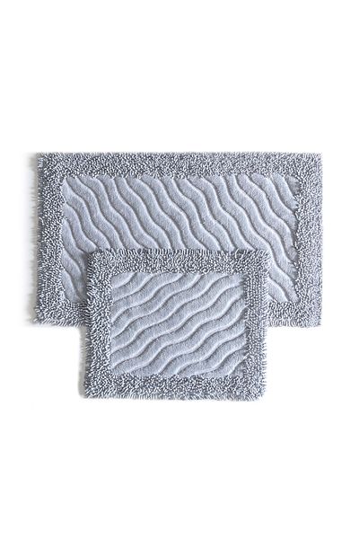 Madame Coco Marlie 2-Piece Gray Bath Mat - (60X100) (50X60) Cm