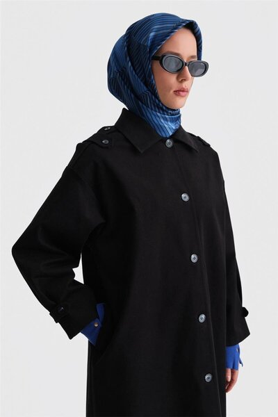 Armine Yarım Astarlı Pamuk Kap 24k7516 Siyah
