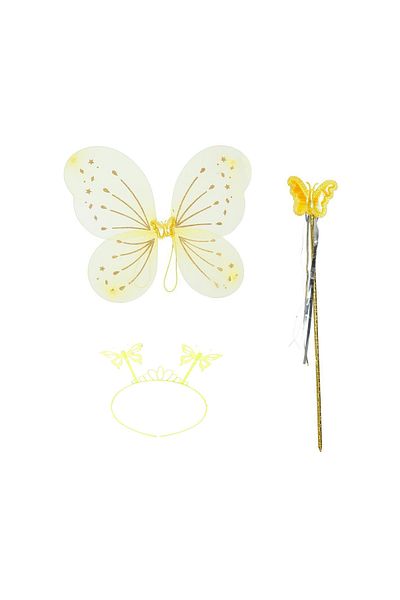 Hepta Collection Yellow Color Wing Crown and Stick 50X37 cm