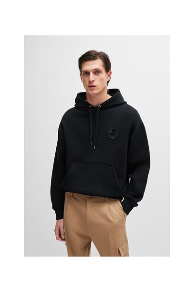 BOSS Men's Black Sweatshirt - Cotton, Hooded, Long Sleeve, Pocket50518762-001