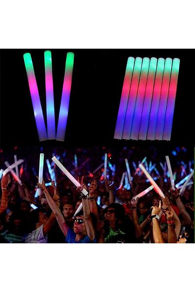 Mu Art LED Lighted Colorful Sponge Party Rod Lighted Rubber Stick 46 Cm