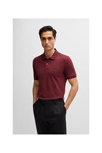 BOSS Pallas pamuklu logo nakışlı polo yaka tişört