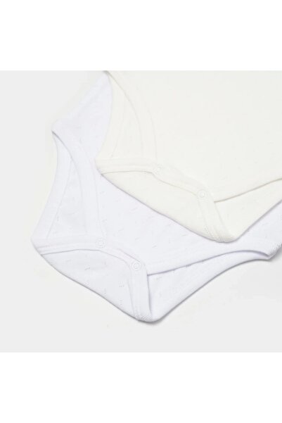 Bibaby 2-Piece Jacquard Baby Body Set 56993 - White and Ecru