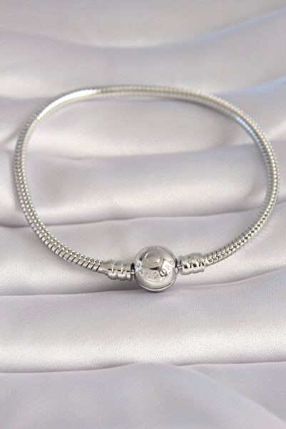 Twin Store Brass Silver Color Processing Detail Charm Model Women's Bracelet