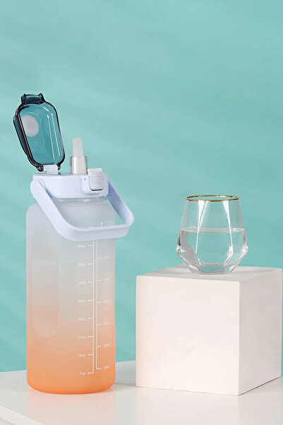 Albayrak Orange Luxury Water Bottle - Leak Proof, Odor Resistant Sports Motivation Water Bottle with Straw