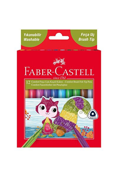 Faber Castell Faber-castell Comfort Yıkanabilir Fırça Uçlu Keçeli Kalem 12'li