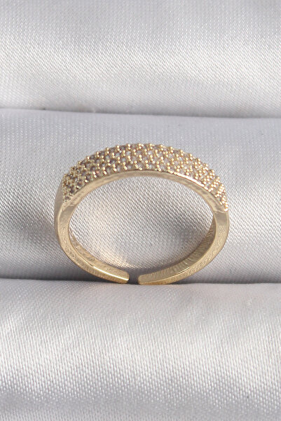 Nehir Brass Gold Color Zircon Stone Vip Series Women's Ring Valentine's Mothe...