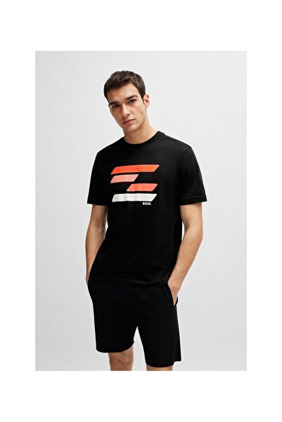 BOSS Bayraktan Ilham Alan Desenli Pamuk Penye Tişört
