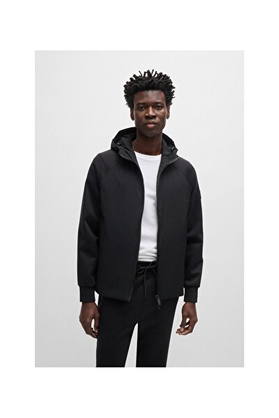 BOSS Erkek Logolu Kapüşonlu Uzun Kollu Günlük Kullanım Siyah Sweatshirt 50519008-001