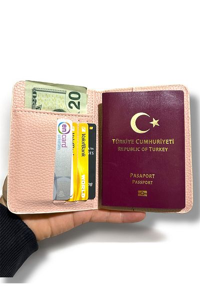 Gempo Vegan Leather Credit Card Holder Passport Case with Money Compartment Passport Holder
