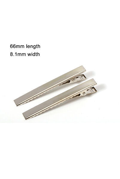 Choice 50pcs 66mm 20-50pcs Hair Clips Metal Single Prong Alligator Hairpin Teeth Blank Setting Accessories