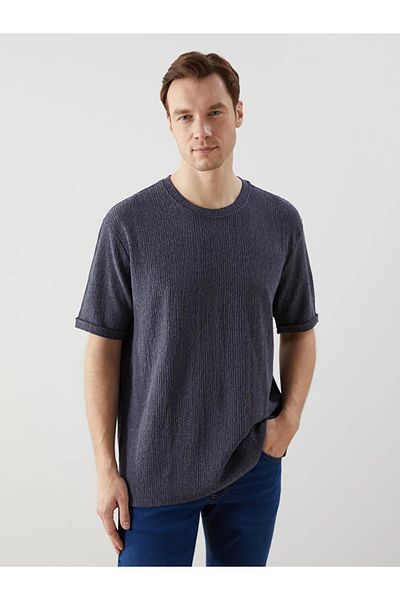 LC Waikiki Ανδρικό μπλουζάκι LCW Casual Indigo Crew Neck