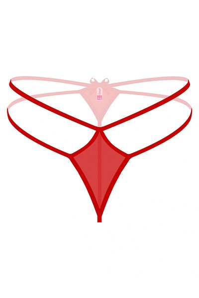 DEFNADA Liona Fancy Underwear Red String Panties