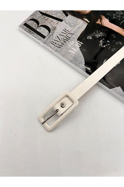 MODAM HİFA Rectangular Plated Buckle Women's Belt Trouser Belt Dress Belt Shirt Belt Coat Belt