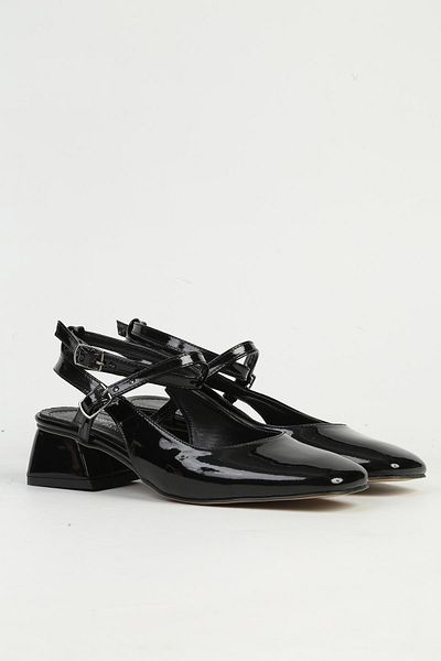 Pierre Cardin Black Patent Leather Women's Heeled Shoes Pc-54690