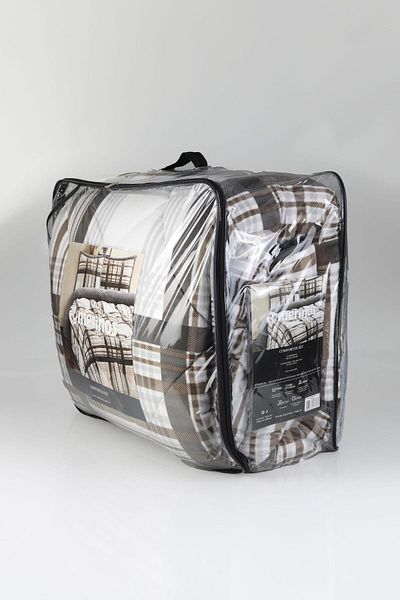 Merinos Single Comforter Quilt Set - Dark Wera Gray Brown, 160X240