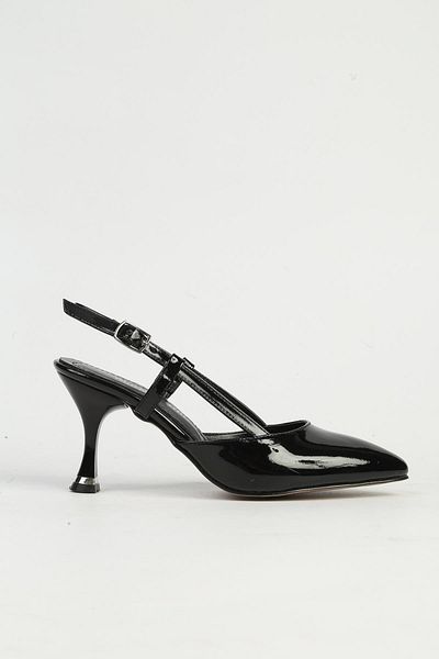 Pierre Cardin Black Patent Leather Women's Heeled Shoes Pc-54689
