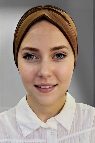 Trenderrs Women's Luxury Sandy Fabric Tied Pleated Hijab Bonnet Shawl