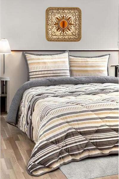 Merinos Luca Yellow Double Comforter Quilt Set - 220X240