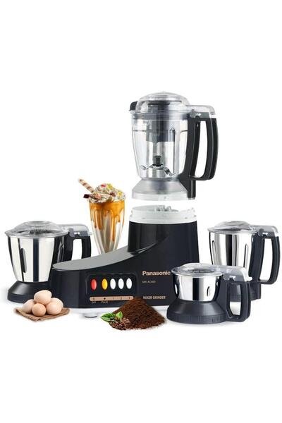 PANASONIC مطحنة سوبر ميكسر بقوة 550 واط مع 4 أوعية MXAC400 باللون الأسود