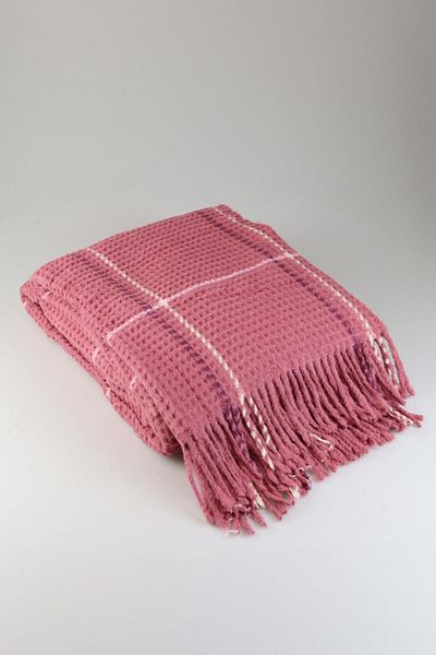 AKSU Cozy Life Cotton Knee Blanket, TV Blanket, Single Blanket Pink 130x170 cm