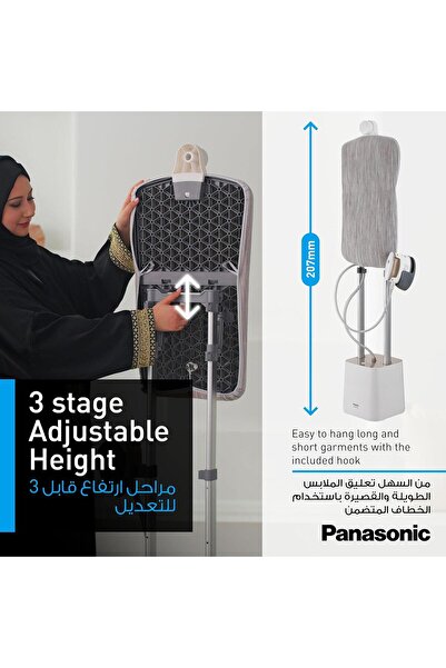 PANASONIC 1.6 Liter 2400 Watt Garment Steamer with Twin Boiler NI-GWF150WTH White
