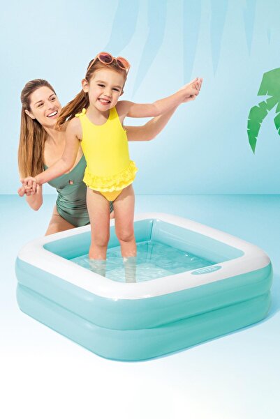 Intex Şişme Taban Mini Kare Havuz 86x86x25 Cm Mavi