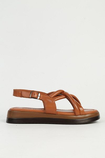 Pierre Cardin Ταν Δερμάτινα Γυναικεία Σανδάλια - PC-7359