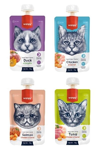 Wanpy 4 Çeşit Karma Kedi Et Ezmesi 90 Gr. X 4 Adet