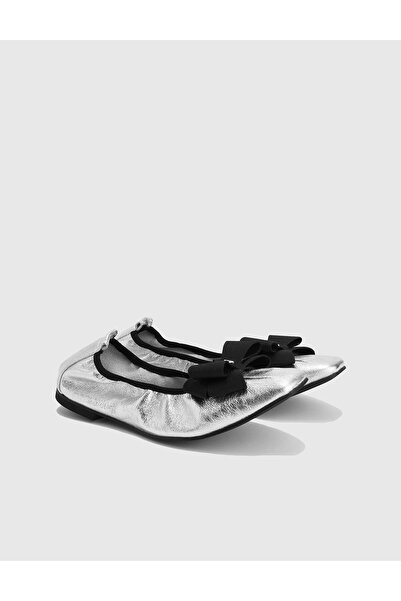 İLVİ Besman Справжня шкіра Жіночі срібні балетки