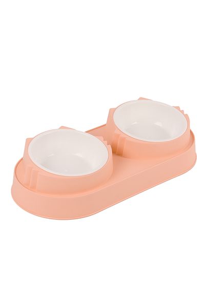 GOBYPET 2-Piece and Double Cat Dog Food and Water Bowl - Elevated Inclined