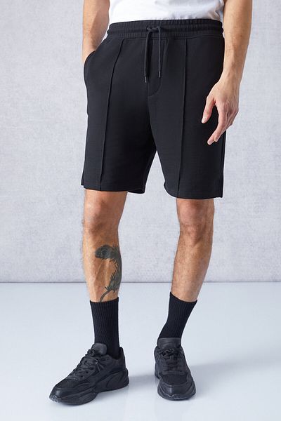GRIMELANGE CERTAIN Herren-Shorts und Bermudas mit gerippten Details und bequemer Passform in Schwarz