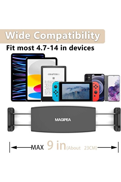 AWH Tablet Stand Holder – Flexible Long Arm Gooseneck Mount for iPad, iPhone, Switch, Tabs (Black)