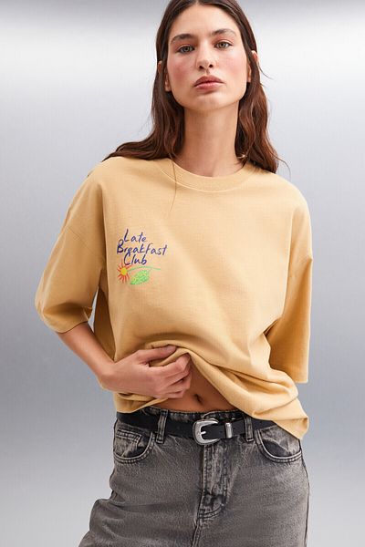 GRIMELANGE Γυναικείο T-Shirt AYLEEN Beige - 100% βαμβάκι