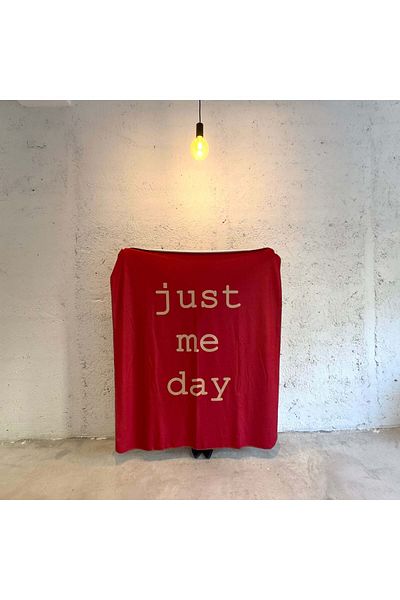 The Lucid Lab Just Me Day Burgundy Fleece Tv Blanket