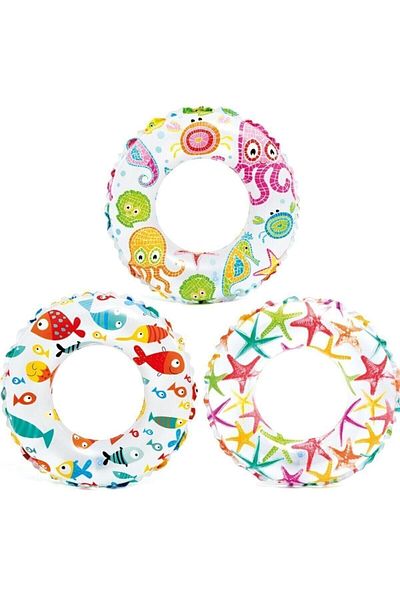 Intex 59241 51 Cm Printed Children's Bagel Pool Sea Life Buoy 3-6y