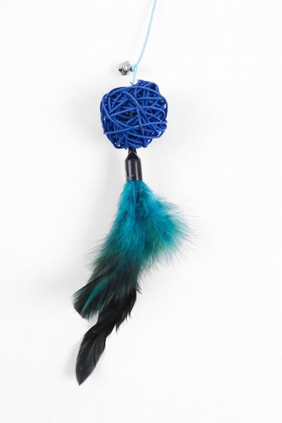 GOBYPET Furry Cat Fishing Rod, Blue Ball Cat Play Fishing Rod