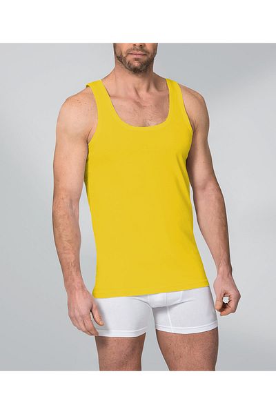 rood Men's Short Sleeve Rib Tank Top
