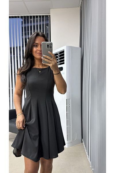 caddstore Το 3692 αμάνικο φόρεμα με καμπάνα με κομμάτια ανταρασίτη