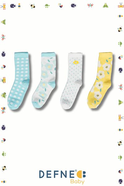 Defne Baby 4 Pairs of Girls' Socks