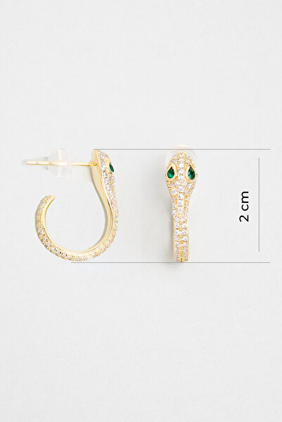 So CHIC... Şahmeran'ın Yılanı 18 Ayar Sarı Altın Kaplama Gümüş Küpe